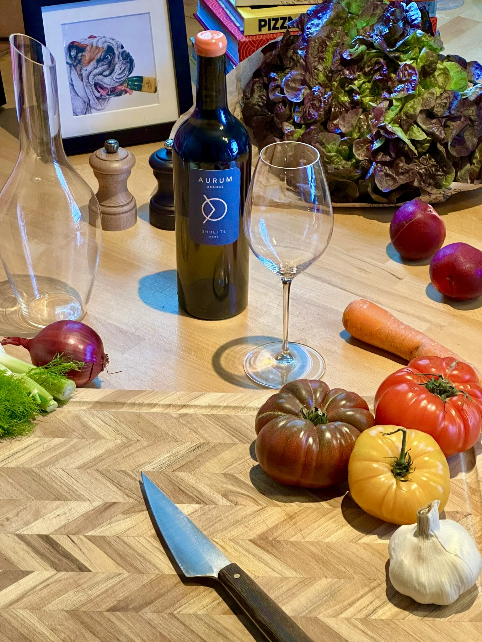Shuette wines at the table