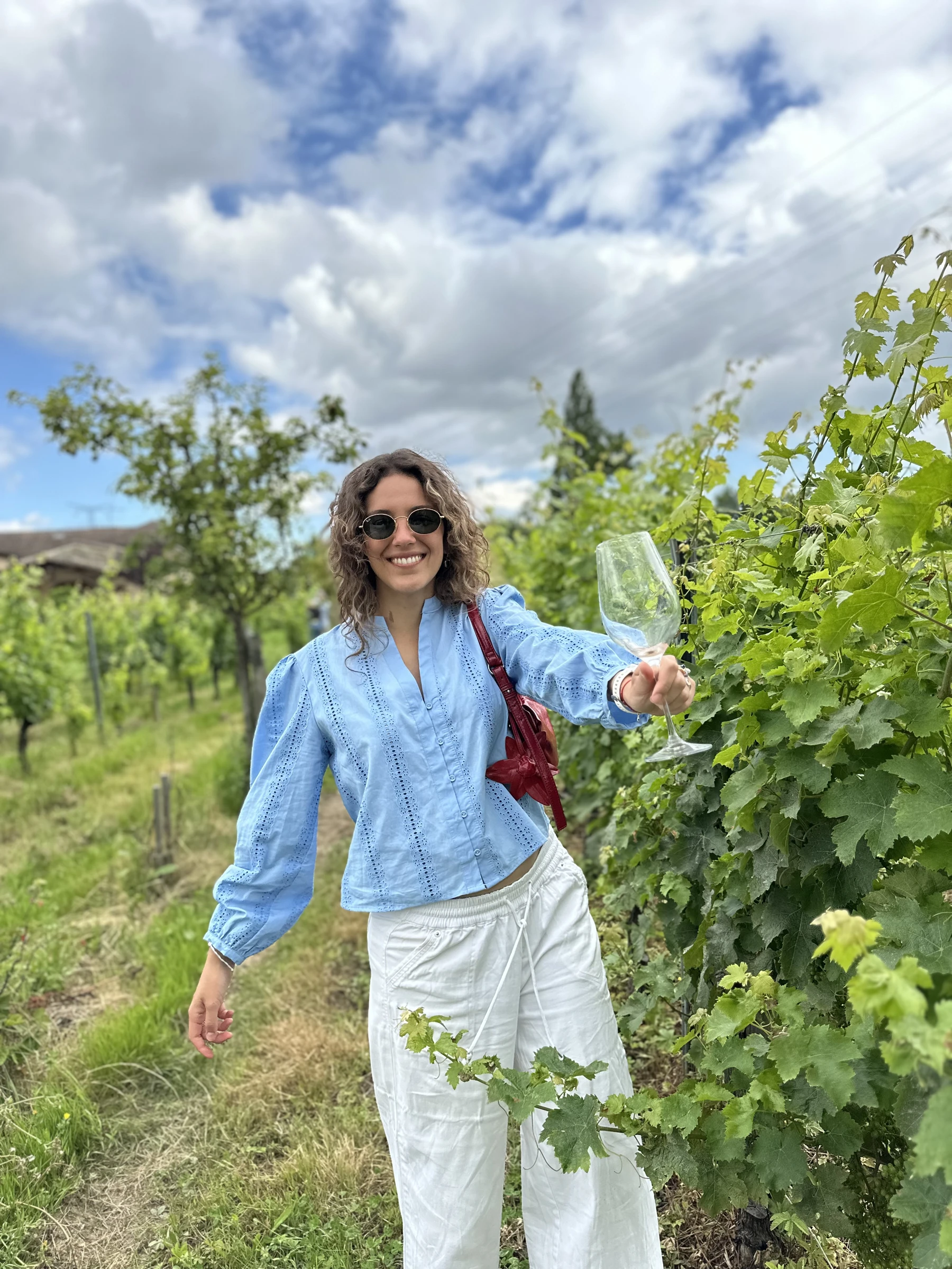 Walking through the vineyard